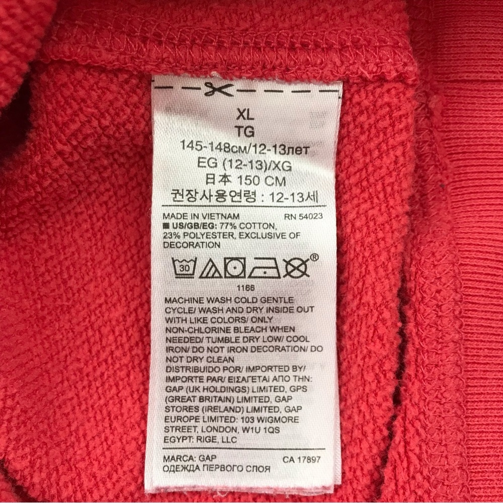 ♻️Reposted EUC Gap NYC New York City red warm sweatshirt for kids size XL 12 - Picture 5 of 6